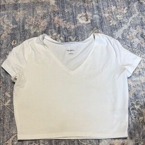 Wild Fable White Crop Fitted T-Shirt